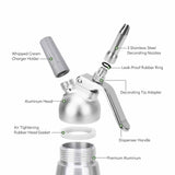 Cream Whipper Dispenser 250ml - Aluminium Canister and Decorating Nozzles - Front View