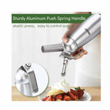 Cream Whipper Dispenser 250ml - Aluminium Canister and Decorating Nozzles - Top-Down View
