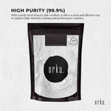 Orku 100g Creatine Monohydrate Powder – 200 Mesh Micronised | 99.9% Purity - Side View
