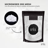 Orku 2Kg Creatine Monohydrate Powder – 200 Mesh Micronised | 99.9% Purity - Top-Down View