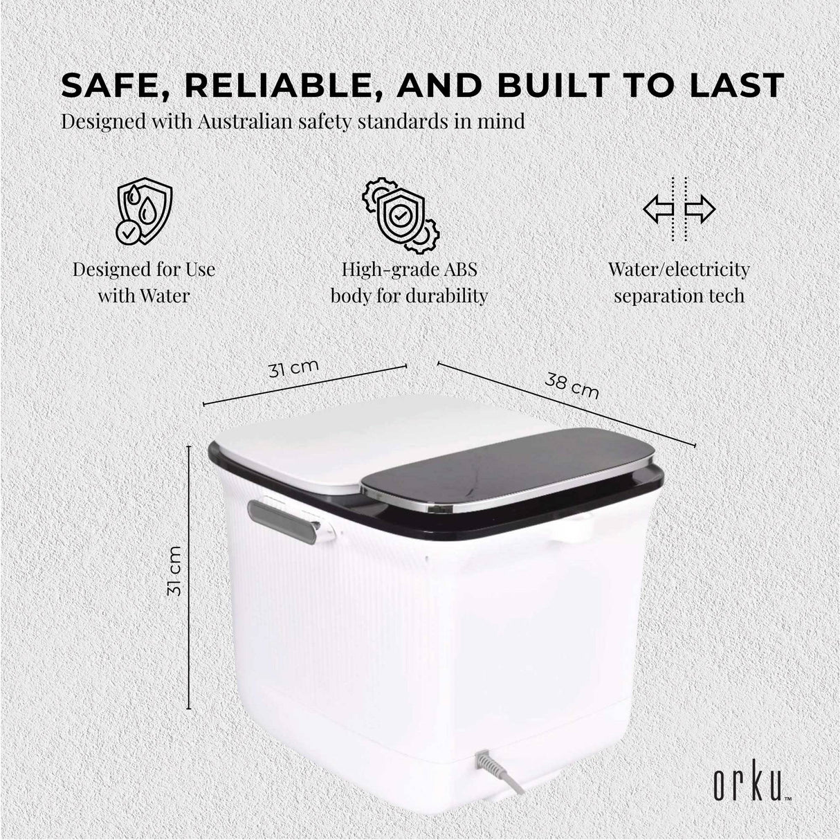 Orku Foot Spa Automatic Water Heating Massager - Electric Pedicure Bath