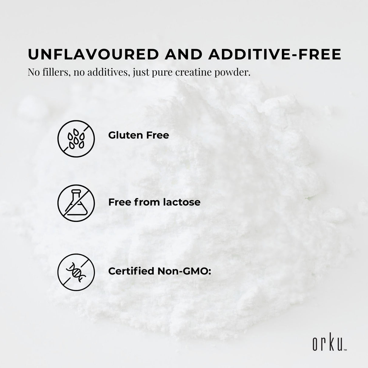 Orku 3Kg Creatine Monohydrate Powder Tub – 200 Mesh Micronised | 99.9% Purity