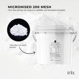 Orku 3Kg Creatine Monohydrate Powder Tub – 200 Mesh Micronised | 99.9% Purity - Top-Down View