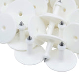 100x Cattle Ear Tags 6x7cm Set - Medium White Blank Cow Sheep Livestock Label - Top-Down View