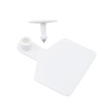 100x Cattle Ear Tags 6x7cm Set - Medium White Blank Cow Sheep Livestock Label - 45-Degree Angle