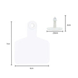 100x Cattle Ear Tags 6x7cm Set - Medium White Blank Cow Sheep Livestock Label - Rear View