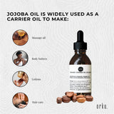 25ml Organic Jojoba Oil - Golden Pure Cold Pressed Seed For Hair Skin Nails - Side View