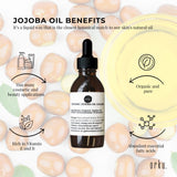 25ml Organic Jojoba Oil - Golden Pure Cold Pressed Seed For Hair Skin Nails - Top-Down View