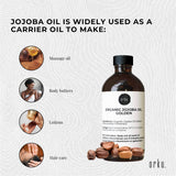 100ml Organic Jojoba Oil - Golden Pure Cold Pressed Seed For Hair Skin Nails - Side View