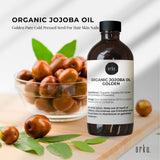 250ml Organic Jojoba Oil - Golden Pure Cold Pressed Seed For Hair Skin Nails - Front View