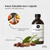 250ml Organic Jojoba Oil - Golden Pure Cold Pressed Seed For Hair Skin Nails - 45-Degree Angle