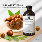 1L Organic Jojoba Oil - Golden Pure Cold Pressed Seed For Hair Skin Nails - Front View