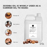 5L Organic Jojoba Oil - Golden Pure Cold Pressed Seed For Hair Skin Nails - Side View