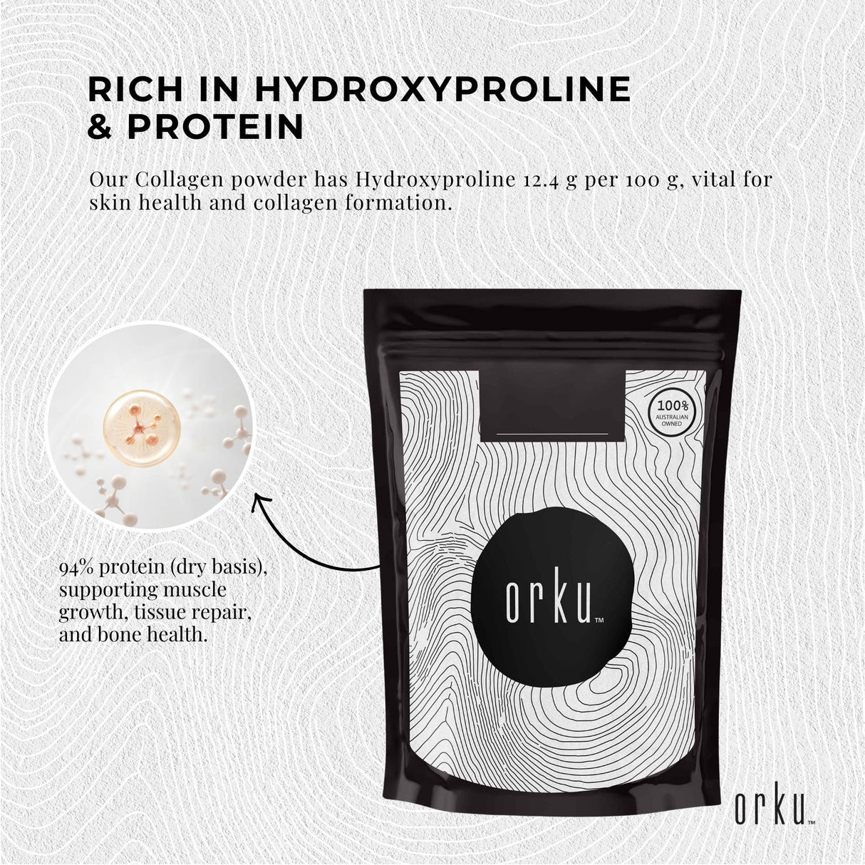 100g Collagen Powder - Bovine Hydrolysate Protein Peptide Supplement Unflavoured