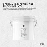 2.5Kg Collagen Powder Bucket - Bovine Protein Peptide Supplement Unflavoured - Side View