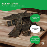 400g Dog Treat Beef Liver Pieces - Dehydrated Australian Healthy Puppy Chew - 45-Degree Angle