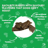 700g Dog Treat Beef Jerky Bucket - Dehydrated Australian Healthy Puppy Chew - 45-Degree Angle