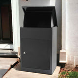 Secure Parcel Drop Box - Weatherproof Mailbox for Safe Package Deliveries 44x35x58cm - Rear View