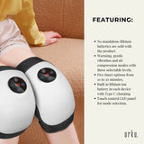 2x Electric Knee Massager - Rechargeable Air Compression Heat Vibration Machine - Rear View