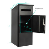 Secure Package Delivery Drop Box - Lockable Mailbox for Home Use 38x38x90cm - Top-Down View