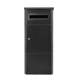 Parcel Delivery Drop Box Mailbox - Secure Home Package Locker 38x38x90cm Black - Side View