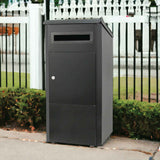 Parcel Delivery Drop Box Mailbox - Secure Home Package Locker 38x38x90cm Black - Close-Up Angle