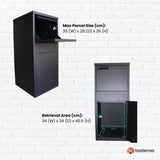 Secure Home Parcel Delivery Box - Lockable Package Mail Locker 41.5x38.5x102.5cm - Top-Down View