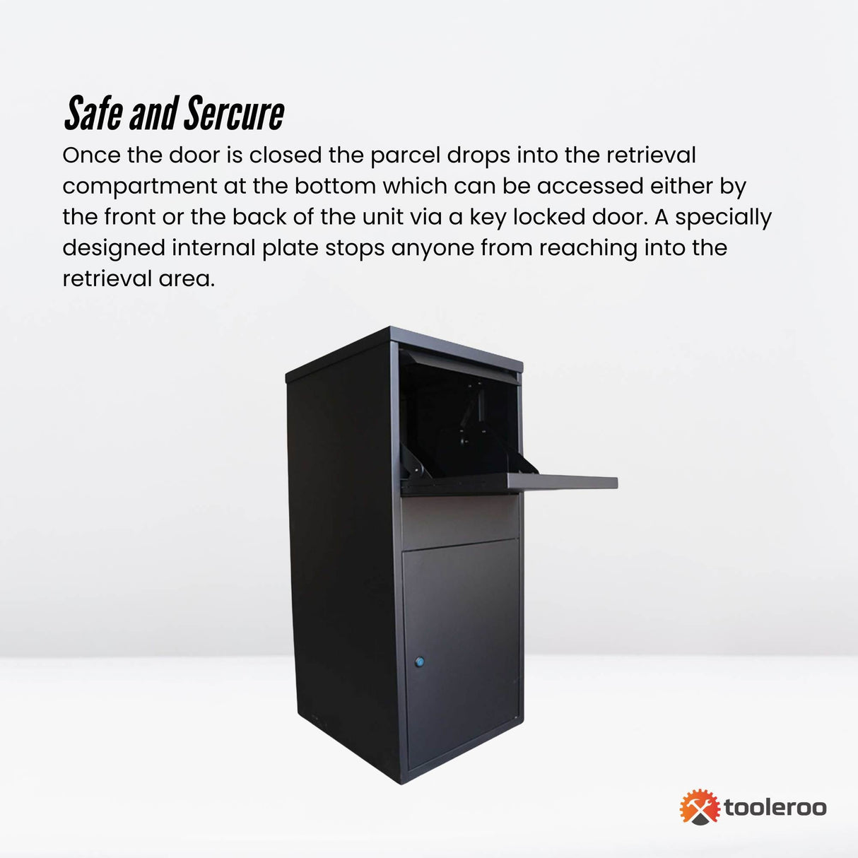 Secure Home Parcel Delivery Box - Lockable Package Mail Locker 41.5x38.5x102.5cm
