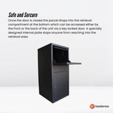 Secure Home Parcel Delivery Box - Lockable Package Mail Locker 41.5x38.5x102.5cm - Rear View