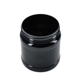 48x 1.5L Wide Mouth Plastic Jars and Lids Black - Empty Protein and Powder Tubs - Front View