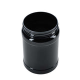 10x 2L Wide Mouth Plastic Jars and Lids Black - Empty Protein and Powder Tubs - Front View