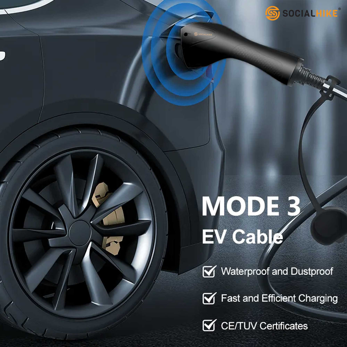 High-Speed Type 2 EV Charging Cable - 22KW 32A Mode 3 for Electric Vehicles