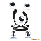 High-Speed Type 2 EV Charging Cable - 22KW 32A Mode 3 for Electric Vehicles - Side View