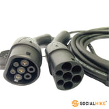 High-Speed Type 2 EV Charging Cable - 22KW 32A Mode 3 for Electric Vehicles - Close-Up Angle