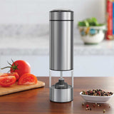 Automatic One-Press Salt and Pepper Grinder with Adjustable Settings - Front View