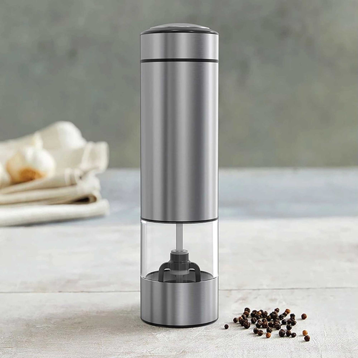 Automatic One-Press Salt and Pepper Grinder with Adjustable Settings