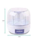 360° Rotating 6-Compartment Dry Food Dispenser - 3.6L Storage Container - Low Angle