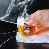1L Whiskey or Wine Sailboat Glass Decanter Set - 4x Globe Glasses + Wooden Stand - 45-Degree Angle