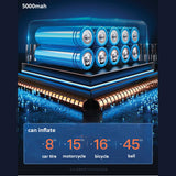 Portable Tyre Inflator - Rechargeable Car Bike Tire Air Pump Compressor - Low Angle