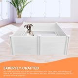 Rooster Farms 0.95m PVC Dog Whelping Box Puppy Birthing Pen - Anti-Crush Rail - Side View