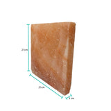 Himalayan Pink Salt Cooking Block 21 x 21 x 3cm - Square Slab Tile - Side View