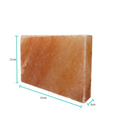 Himalayan Pink Salt Cooking Block 31 x 21 x 5cm - Rectangle Slab Tile - Front View