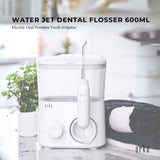 Water Jet Dental Flosser 600ml White - Electric Oral Pressure Tooth Irrigator - Front View