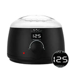 Ellie and Ruby 500ml electric wax warmer with digital display, black, removable aluminium wax pot with handle