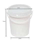 Set of 10 Food Grade 1.2L Plastic Buckets with Tamper Evident Lids and Handles - Front View