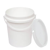 Set of 10 Food Grade 1.2L Plastic Buckets with Tamper Evident Lids and Handles - Side View