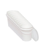 Kitchee 10x 1.2L Plastic Buckets + Lids - Food Grade Empty White Tub With Handle