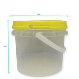 Bulk 100 x 0.8L Honey Bucket with Lid - 1Kg Clear Tamper Proof Plastic Tub - Front View