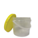 Bulk 100 x 0.8L Honey Bucket with Lid - 1Kg Clear Tamper Proof Plastic Tub - Side View