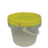 Bulk 10 x 0.8L Empty Honey Bucket with Lid - 1Kg Clear Tamper Proof Plastic Tub - Top-Down View